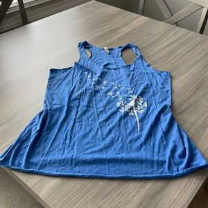 Blue Racerback Dandelion Tank